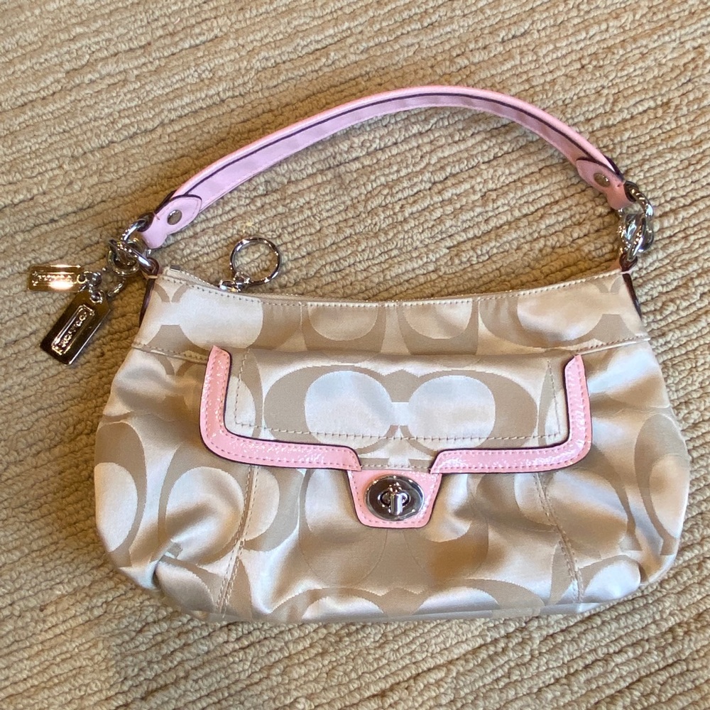 Coach satin shoulder purse